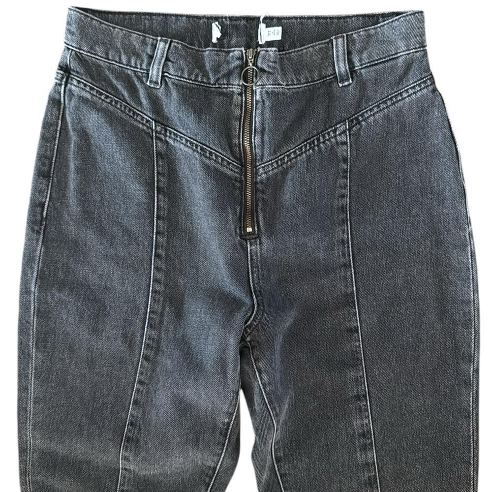 & Other Stories Sissy Black High Rise Exposed Zipper Jeans Size 28 - Picture 3 of 16